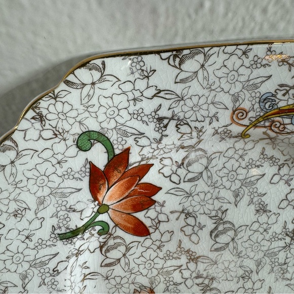 Pheonix Ware plate vintage made in England art deco floral lotus flower - Picture 5 of 7